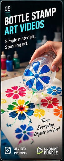 Bottle Stamp Art – AI Video Prompt Pack